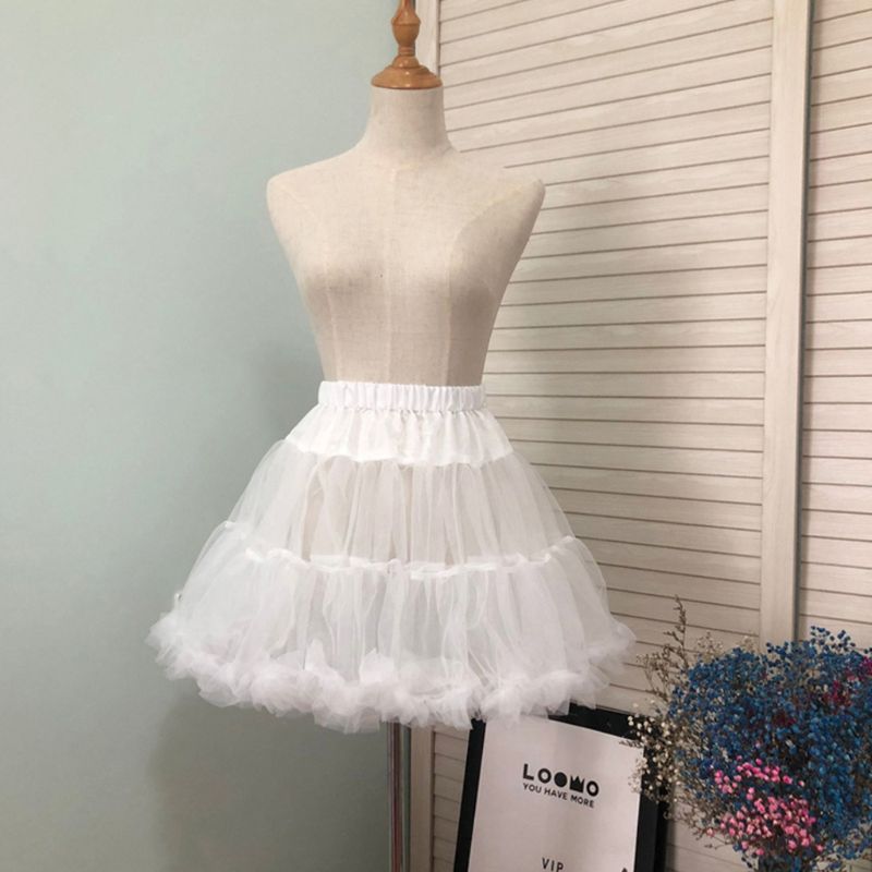 Short Tulle Petticoat Ballet Bubble Crinoline Tutu Underskirt for Wedding Dress 