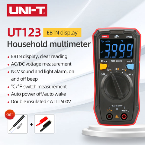 UNI-T UT123 Household Pocket Digital Multimeter NCV AC/DC Voltage Measurement  EBTN Display ℃/℉ Switch Measurement ► Photo 1/6