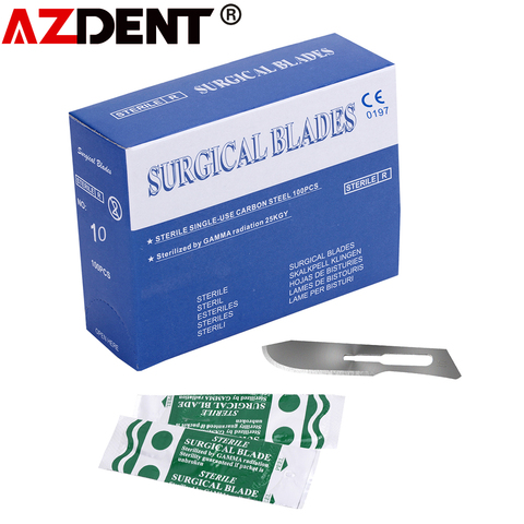 100pcs Scalpel Blades  Dental medical Surgical Scalpel Blades Surgical Blade dental Surgical Scalpel Sterilized Blades ► Photo 1/6