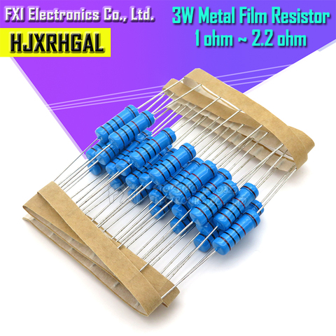 10pcs 3W Metal film resistor 1% 1R ~ 1M 1R 4.7R 10R 22R 33R 47R 1K 4.7K 10K 100K 1 4.7 10 22 33 47 4K7 ohm igMopnrq ► Photo 1/1