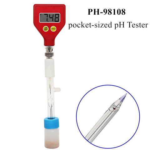 PH-98108 pH Meter Sharp glass Electrode Measuring Range 0.00 To 14.00 pH for Water Food Cheese Milk Soil pH Test  40% off ► Photo 1/6