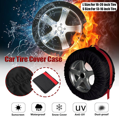Universal 4pcs 13-20inch Car Spare Tire Cover Case Polyester Tires Storage Dustproof Waterproof Bag Carrier Tyre Wheel Protector ► Photo 1/6
