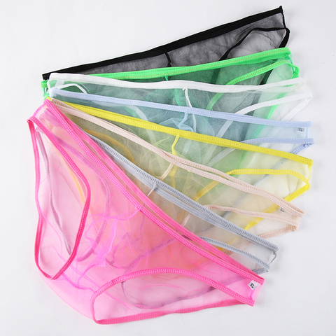 Sexy Men's Brief Male Transparent Low-waist Briefs Panties Mesh Breathable Sexy Underwear ► Photo 1/6