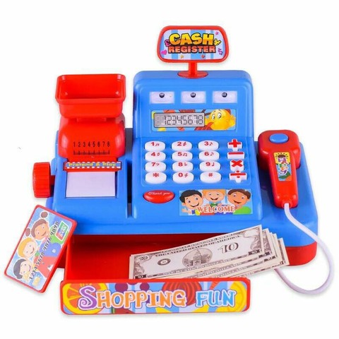 Intelligence For Children Multifunctional Simulation Supermarket Cash Register Toy Get Married Music Cashier With Lights ► Photo 1/6