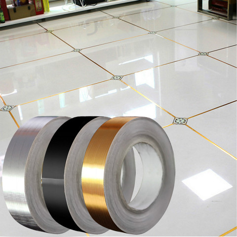 50m/Roll Brushed Gold Silver Floor Edging Waterproof Seam Wall Stickers Wall Gap home decoration Self-adhesive Tile sticker 2022 ► Photo 1/6