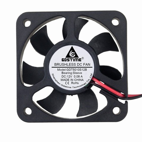 1 PCS Gdstime 50mm 50x50x10mm Cooling Heatsink Radiator DC 12V 2Pin Brushless Cooler Fan ► Photo 1/6