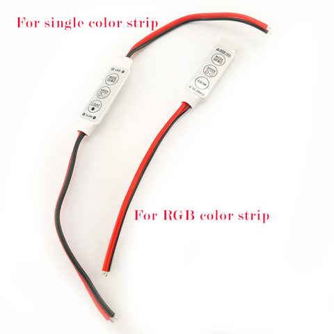 3 Keys Controller DC 12V Mini LED Strip RGB Single Color For SMD 3528/5050/5730/5630/3014 LED Strip Lights DC 12V ► Photo 1/6