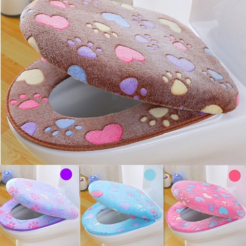 Thick Coral velvet luxury toilet Seat Cover Set soft Warm  One / Two-piece toilet Case Waterproof Bathroom WC Cover ► Photo 1/6