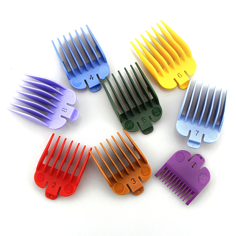 8Pcs Hair Clipper Limit Comb Guide Limit Comb Trimmer Attachment 3-25mm Universal Professional Hair Trimmers Colorful Black ► Photo 1/6