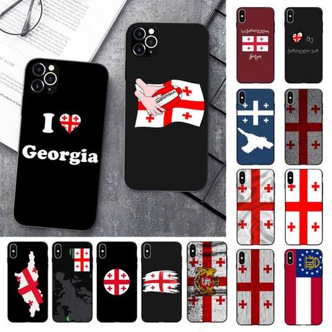 FHNBLJ Georgia flag Phone Case for iPhone 11 12 pro XS MAX 8 7 6 6S Plus X 5 5S SE 2022 XR case ► Photo 1/6