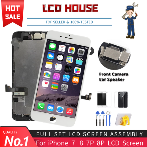 No.1 Full Set LCD Screen For iPhone 7 8 Plus LCD Assembly Complete Touch Digitizer Screen Replacement AAA Display Front Camera ► Photo 1/6