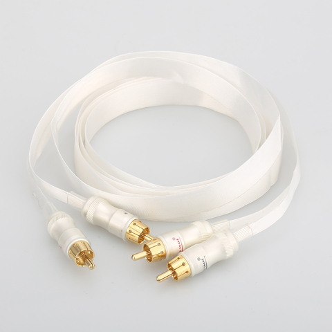 Hifi silver plated cable Blue white Heven king snake Gold Plated RCA interconnect cable ► Photo 1/6