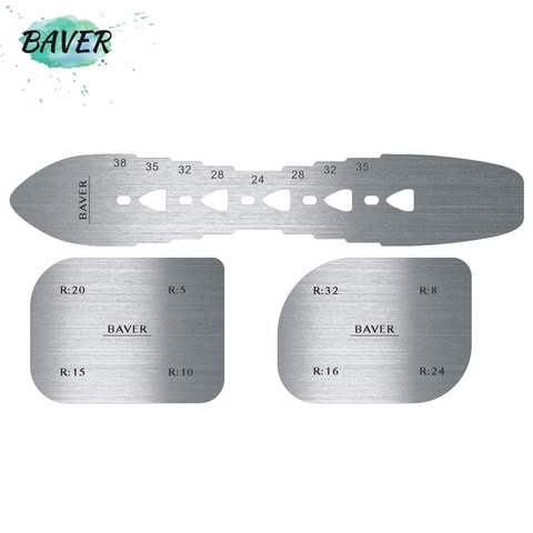 BAVER Leather Craft Belt Punch Hole Spacing Template with Arc fillet Desig ruler Set ► Photo 1/6