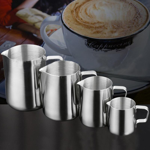 Stainless Steel Pitcher Coffee Pitcher Milk Frothing Jug Pull Flower Cup Cappuccino Milk Pot Espresso Cup Latte Art Milk Frother ► Photo 1/6