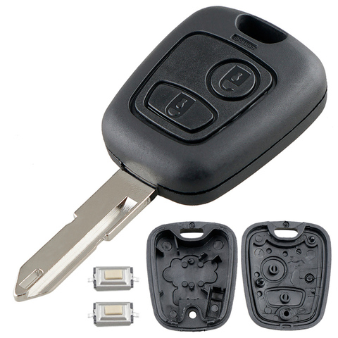 2 Buttons Remote Car Key Shell with 206 Blade and 2 Micro Switches Fit for Peugeot 106 206 306 406 ► Photo 1/6