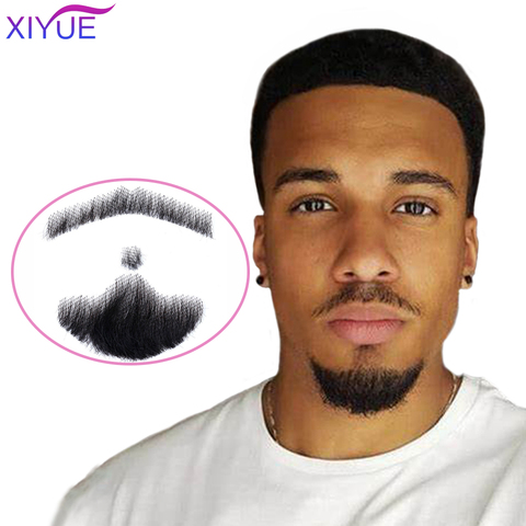 Man's Lace Beard Hand Made Real Hair Fake Beard Mustache Fancy Synthetic Lace Invisible for Makeup Fake Hair Cospaly Party Tools ► Photo 1/6