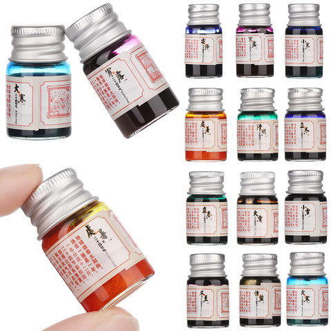 5ml 24 Colored Ink Signature Pen Ink Calligraphy Writing Painting Fountain Pen Ink with Glitter Powder Wholesale High Quality ► Photo 1/6