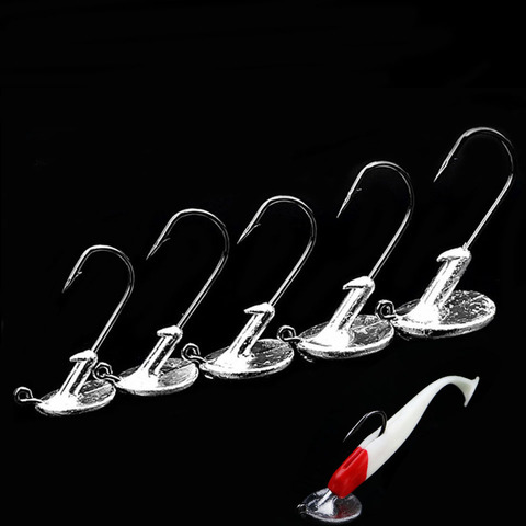 WALK FISH 5PCS/Lot Lead Jig Head Fishing Hook 3.5g 5g 7g 10g 14g Strengthen Tumbler Barbed Hook Soft Lure Jigging Hook ► Photo 1/6