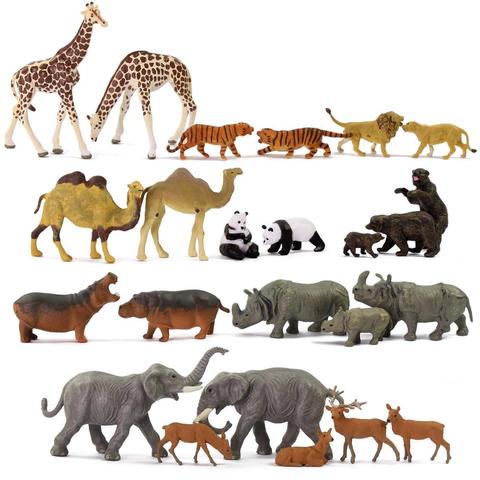 Model Train 1:87 Well Painted PVC HO Scale Wild Animals Elephant Camel Giraffe Hippo Rhino Deer Moose Tiger Lion Panda Bear ► Photo 1/6