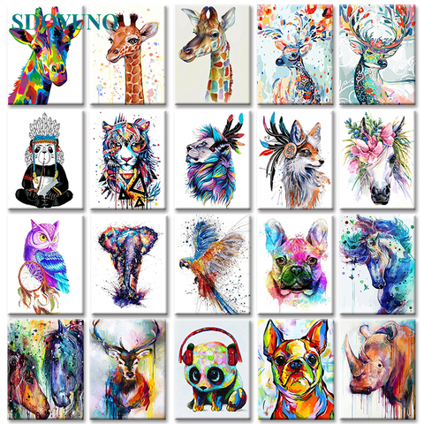 SDOYUNO 40x50cm Frameless Painting By Numbers Animals On Canvas Pictures By Numbers Home Decoration DIY minimalism Style ► Photo 1/6