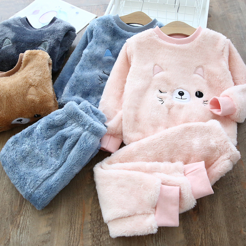 Children's pyjamas 2022 winter new baby plus plus thick clothes children winter clothes warm home ► Photo 1/4