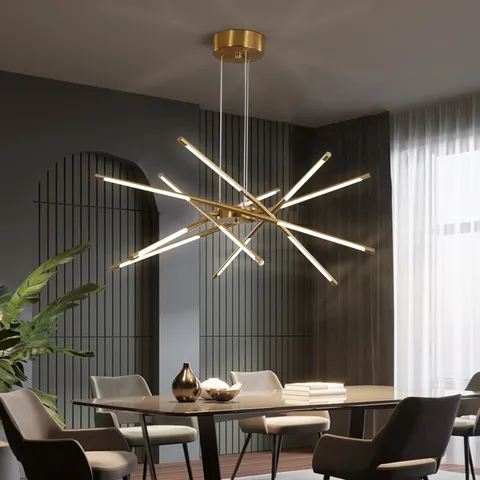 Nordic LED Chandelier Lamps for Home Living Room Dining Bedroom  Decoration Modern Gold Loft Villa Hanging LED Lights Lighting ► Photo 1/6