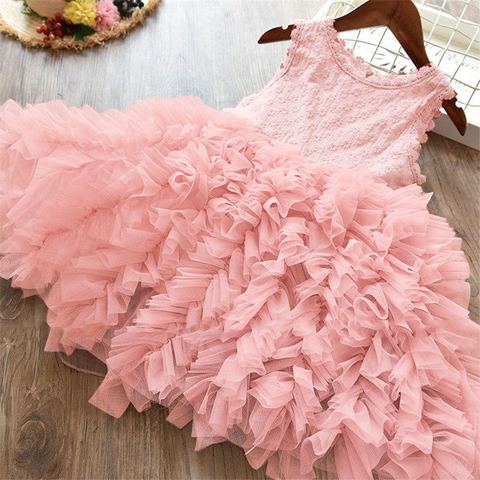 Flower Embroidery Mesh Dresses for Girls Toddler Girls Princess Summer Party Floral Prom Gown Kids Dresses for Girls Size 3 5 8T ► Photo 1/6