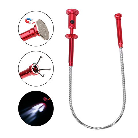 NICEYARD Magnet + 4 Claw + LED Light Magnetic Long Spring Grip Sewer Cleaning Pickup Tools Flexible Pick Up Tool ► Photo 1/6