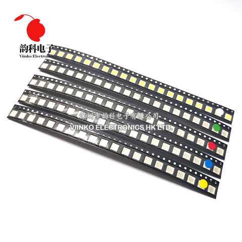 500pcs=5colors x 100pcs 5050 5730 1210 1206 0805 0603 0402 SMD LED Diode Kit Red / Green / Blue / White / Yellow ► Photo 1/5