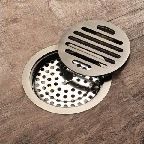 4' Green Bronze Round Mesh Floor Drain Deodorant Brass Bathroom Floor Drain ► Photo 1/5