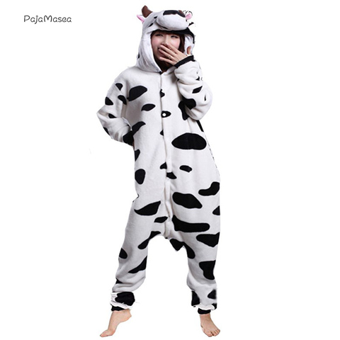 Pajamasea Cow Kigurumi Cartoon Jumpsuit Animal Onesie Pajamas For Women Stage Performance Suit Romper Nighte Cosplay Costume ► Photo 1/2