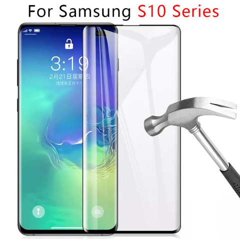 tempered glass for samsung Galaxy S8 S9 S10e S10 plus full cover S7 edge on the glass phone screen protector protective film ► Photo 1/6