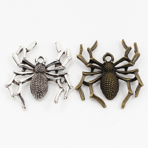 35x32mm 5pcs Antique Bronze and Antique Silver Plated Spider Handmade Charms Pendant:DIY for bracelet necklace ► Photo 1/3