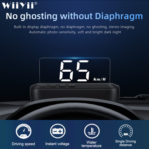 WiiYii C100 OBD2 HUD Head up Display KM/h MPH Auto Electronics  OBD2 Hud car Speed Projector display driving Computer 2022 ► Photo 1/6