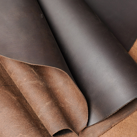 2.0mm Deep Brown Genuine Leather New crazy horse leather cow skin first layer material leather craft DIY ► Photo 1/5