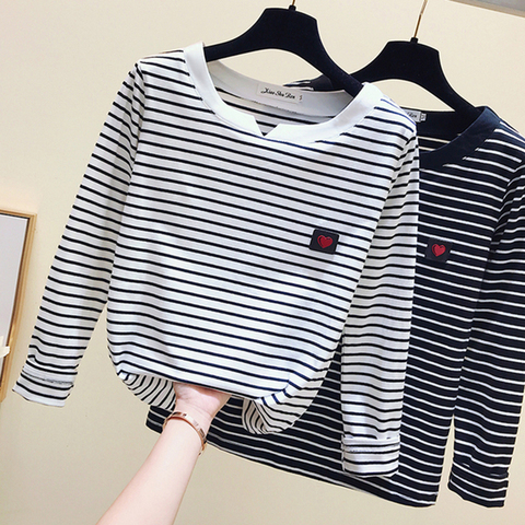 gkfnmt Casual Women T-Shirt Long Sleeve Korean Style Slim Basic Cotton Tshirt Top Womens Clothing Autumn Winter T Shirt Femme ► Photo 1/6