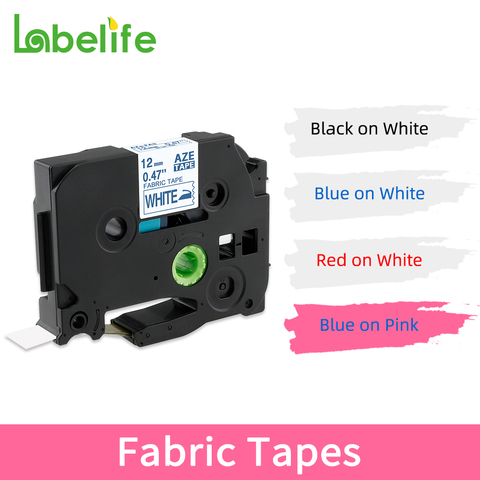 Black on White Fabric Label Laminated Compatible with Brother TZ TZe FA231 12MM