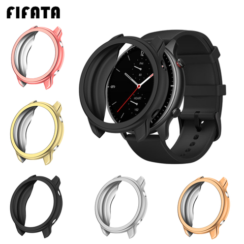 FIFATA Plating Cover For Huami Amazfit GTR 2 GTR 47mm Watch Case Shell Protector Frame For Xiaomi GTR2/GTR 47MM Silicone Bumper ► Photo 1/6