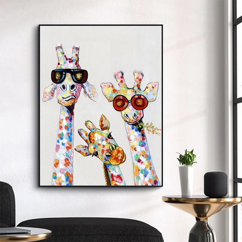 WANGART Canvas Print Animal Picture Giraffe Family Painting Wall Art   for Living Room Home Decor No Frame ► Photo 1/6