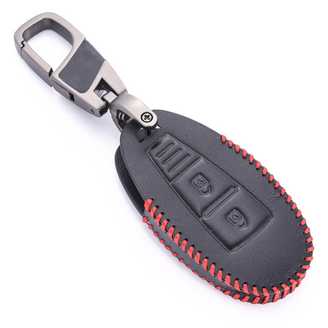 Leather Car Key Case For Suzuki Kizashi Grand Vitara Ignis Swift SX4 S-Cross 2 Buttons Smart Remote Fob Cover Auto Accessories ► Photo 1/6