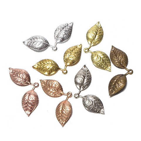 50pcs 13x32mm Leaf Pendant Charms European Style Silver/Gold Color jewelry Findings Supplier for DIY Necklace Bracelet Jewelry ► Photo 1/6