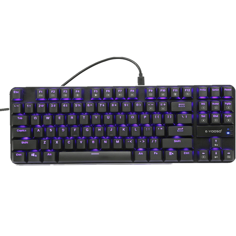 K630 Mechanical Keyboard RGB Backlit Wired Game Keyboard Ultra-thin Light Low Key Blue Switch 87 Key N Key Flip (black) ► Photo 1/6