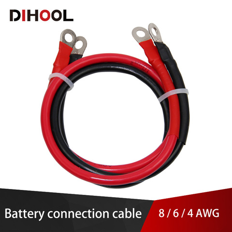 8/6/4 AWG Battery Connection Cable,High Current Copper Wire with Lug,Car Inverter Wire,UPS,Battery Series and Parallel Connect ► Photo 1/5