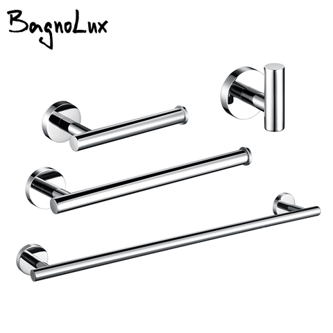 BagnoLux Stainless Steel Chrome Beautiful Wall Hook Toilet Paper Holder Towel Ring Bar Self-Adhesive Bathroom Accessories ► Photo 1/6