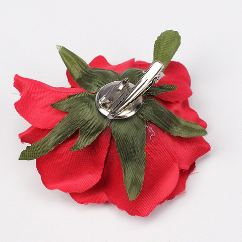 1Pcs Rose Flower Hairpin Women Brooch Bridal Wedding Party Hair Clips Rose Artificial Flower Hair Accessories Girls Headwear ► Photo 1/6