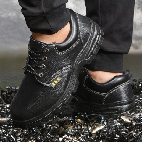 Comfortable Safety Shoes Protection Steel Sole Steel Toe Work Shoes Leather Men Fashion Boots Platform Safety Boots for Men ► Photo 1/6