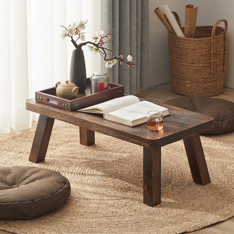 Solid Wood Low Table Bay Window Small Tea Table Tatami Rectangular Table -  China Side Table, Low Table of Solid Wood