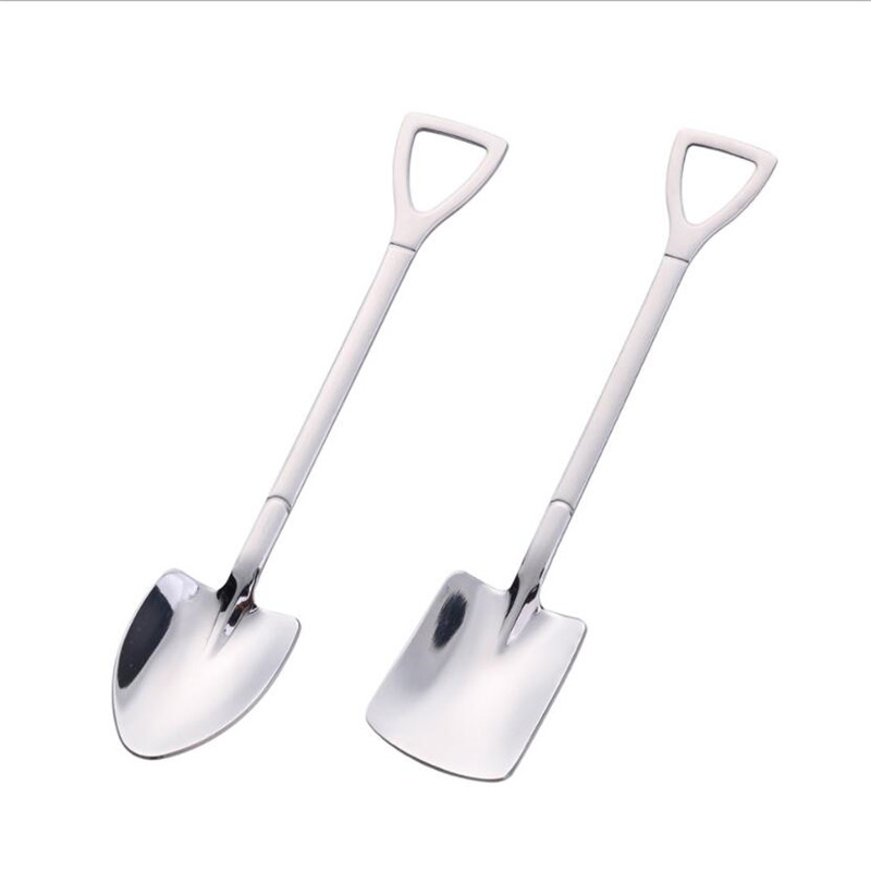 Stainless Steel Iron Shovel Spoon Retro Cute Kitchen Gadget for Coffee Ice Cream