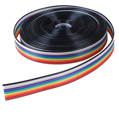 5meters/lot Ribbon Cable 10WAY Flat Color Rainbow Ribbon Cable Wire Rainbow Cable 10P Ribbon Cable 28AWG ► Photo 1/6