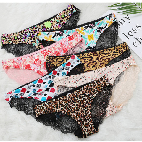 Women's Sexy Lace Panties Seamless Cotton Breathable Panty Briefs Leopard  Ice Silk Sexy Lingerie Fashion Low Waist Underwear - Price history & Review, AliExpress Seller - Lechateu Store
